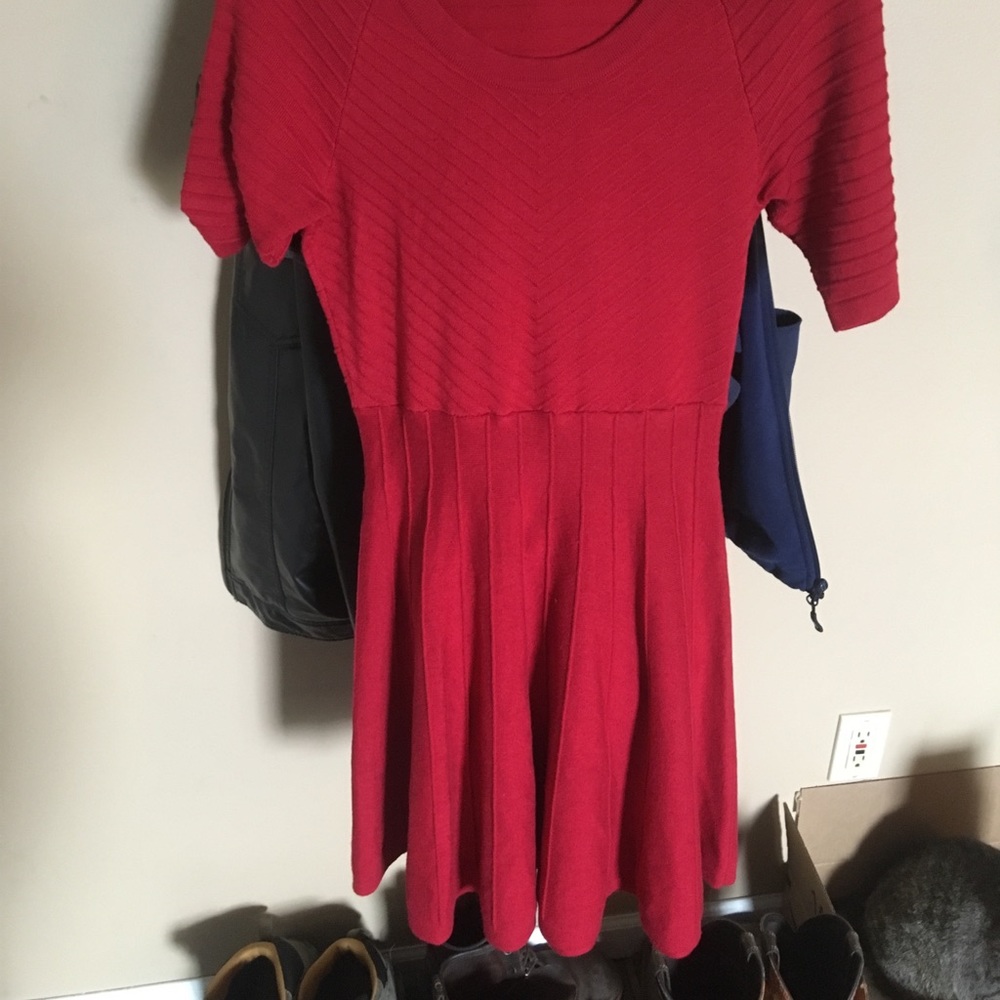 Red sweater dress